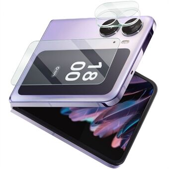 IMAK For Oppo Find N2 Flip 5G hærdet glas kamera linsebeskytter Ridsesikker integreret linsefilmsæt med bagskærmsfilm