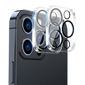 ENKAY HAT-PRINCE 2 stk./sæt til iPhone 14 Pro /14 Pro Max  kameralinsebeskytter fuldcover Hærdet glas linsefilm, sort Ring