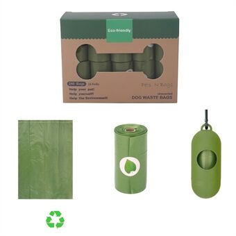 Pet Garbage Bag Biodegradable Eco-friendly Bags Portable Cat Dog Poop Trash Bags [16 Rolls/Box + Container]