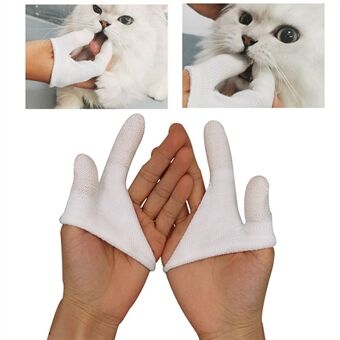 Kæledyrshund Kattandbørste 2-finger handsker Tandpleje Tandrensningsværktøj