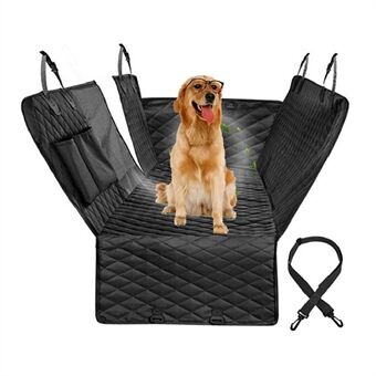 cwd007 Dog Car Seat Cover Splash-proof Dog Seat Cover Nonslip Dog Hammock  Anti-scratch Protection Cover for Cars Back Seat with 2 Pockets
