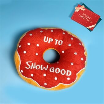TG-CTOY063 Christmas Style Cute Donut Pet Plush Toy Squeaky Dog Bite Playing Toy