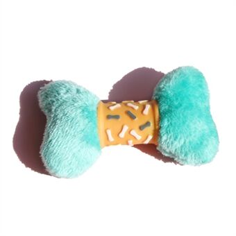 TG-CTOYO63 Plush + Vinyl Bone Shape Pet Chewing Toy Squeaky Dog Bite Catch Toy
