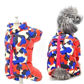 TG-CL060 Camouflage Splicing Pet Dog Zipper Coat Waterproof Winter Puppy Outwear