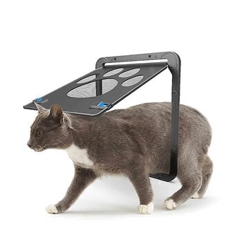Skærmdør til kæledyr Selvlukkende holdbar magnetisk klapskærm Automatisk låsbar sort dør til lille kattekilling hvalp