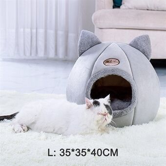 For Cats/Small Dogs Sleeping Comfortable Cave Velvet Self-warming Hut with Removable Washable Bed Cushion