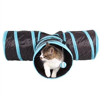 3 kanaler sammenfoldelig kæledyr Hundelegetøj Tunnel Roll Hvalpe Kat Sovetelte Seng med Bell Ball