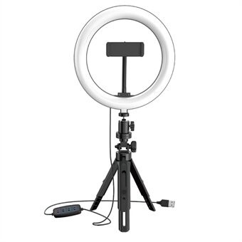 UN-206 8\'\' dæmpbart LED- Ring med Stand og telefonholder Desktop Selfie Circle Lampe til YouTube Videofotografering Makeup