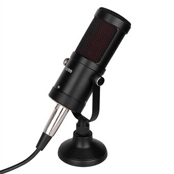 S200 optagekondensatormikrofon med base til streaming af chatte-k-sang