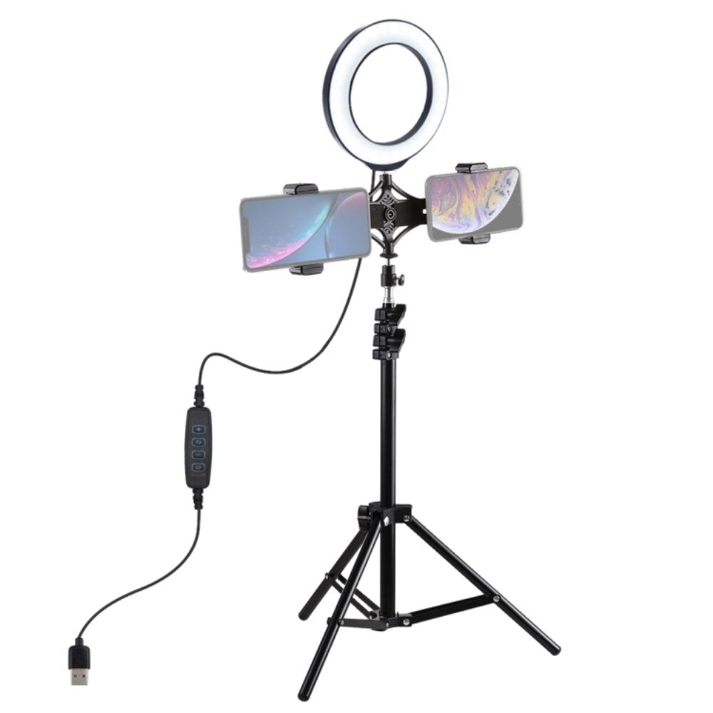 Roux kredsløb Vellykket PULUZ Ring Lys Dæmpbar Lampe Fotografering Video Fyld Lys til Selfie Kamera  Telefon