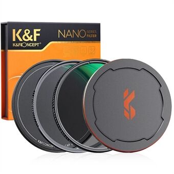 K&F CONCEPT SKU.1666 82 mm 2-i-1 filtersæt MRC UV+MRC CPL Vandtæt HD Klart anti-ridse DSLR objektivfilter med objektivdæksel og opbevaringspose