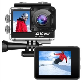 F200AA HD Dual Screen 1080P actionkamera Trådløst WiFi Outdoor bærbart kamera DV Sportskamera med vandtæt etui