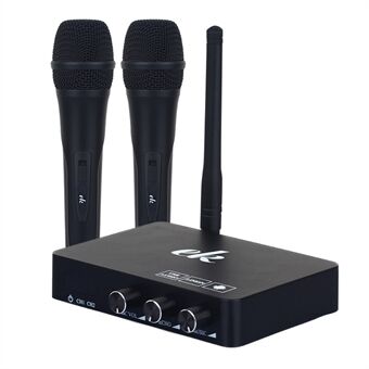 K2 Professionelt trådløst mikrofonsystem til karaokemaskine til telefon/tv/tv-boks/pc