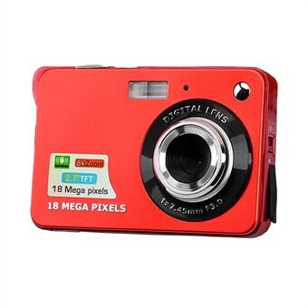 Digitalkamera Mini-lommekamera 18MP 2,7 tommer LCD-skærm 8x Zoom Smile Capture Anti-Shake med batteri