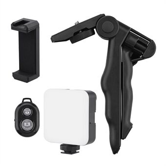 Desktop Tripod Justerbar Fill Light Telefonholder med Fjernudløser Controller Vlog Shooting Kit