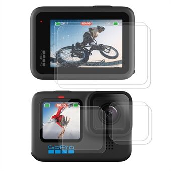 ENKAY 2 stk/sæt Anti-ridse HD hærdet glas skærmbeskytter + hærdet glas linsebeskytter + hærdet glas front LCD skærm film til GoPro Hero 10