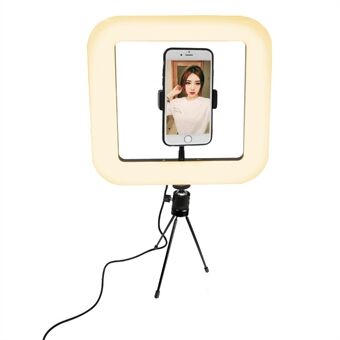 28cm 168-LED Smartphone Foto Firkantet Ring Lys Dæmpbar Fotografi Studio Belysning Lampe med stativ