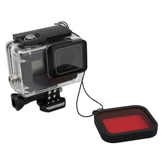 LINGLE AT651 58 mm rød filterlinse til GoPro Hero 5 sort vandtæt hus
