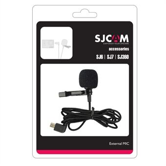 SJCAM ekstern mikrofon med klip til SJCAM SJ6 / SJ7 / SJ360 actionkamera (kort version) - sort