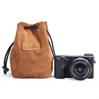 JCCOTTON FB-00001 for Canon Nikon DSLR Camera Bag  Shockproof Drawstring Lens Carrying Bag, Square/Size S