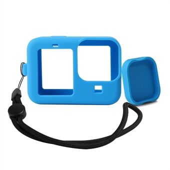 Silikone kamera beskyttelsescover med linsedæksel Anti-tabt reb til GoPro Hero 9 & 10