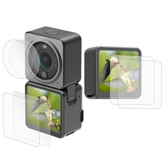 [Dobbelt skærmversion] 2 sæt AGDY04 High Definition hærdet glas Kamera Lens skærm beskyttelsesfilm til DJI Action 2