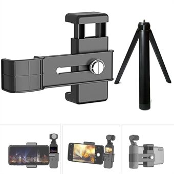 AGDY31 Multi-angle Shooting PC-telefonclip + kameraholder + aluminiumslegeringsstativ med 1/4 interface til DJI Osmo Pocket 1/2