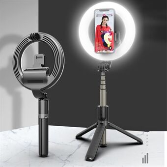 L07 Bluetooth Selfie Stick-stativ med 5 tommer LED- Ring