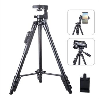 YUNTENG 5218 bærbart teleskopisk Stand fotograferingsstativ med Bluetooth-fjernbetjening til DSLR SLR-kameratelefon