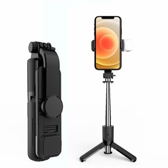 L11S Mini Trådløs Bluetooth Selfie Stick Foldbart stativ Monopod med Fyldlys fjernudløser til Smart Phone