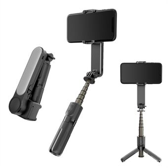 L09 Bluetooth Selfie Stick Stativ kardanstabilisator med dæmpbart Fill Light Udtrækkelig fjernudløser Monopod
