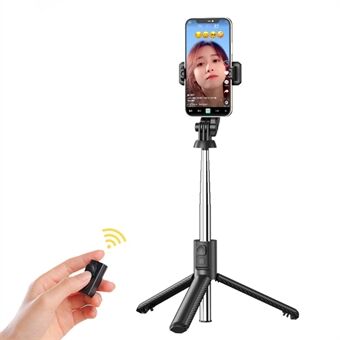 KP13 Udtrækkelig trådløs fjernbetjening Mobiltelefonstativ Sammenfoldelig bærbar Bluetooth Selfie Stick- Stand (1,1 m)