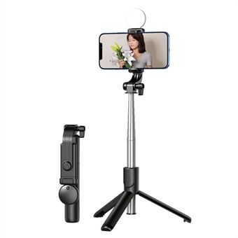KH1S Udtrækkeligt Live-stream Mobiltelefonstativ Stand Bluetooth Selfie Stick-stativ med Fyld-lys (0,7 m)