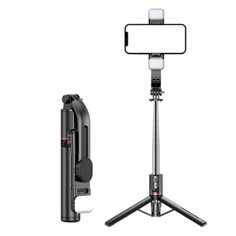 L13d 1160 mm Dual Fill Lights Version - Trådløs, dæmpbar multifunktionel, forlængelig Selfie Stick Selfie Stand