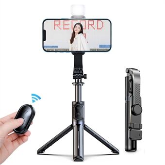 Z9S 105 cm Udtrækkelig trådløs Bluetooth-fjernbetjening Selfie Stick 360 grader Roterende Telefon Live Streaming Bracket Stativ med Fyldlys