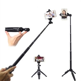 YUNTENG YT-9928 Bærbar Teleskopisk Selfie Stick- Stand 3,5-6,8 tommer telefonholderstativ Bluetooth-fjernbetjening Fotograferingsstativ