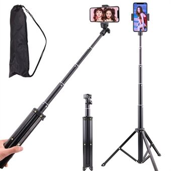 T9 140 cm teleskopisk telefonholder Selfie Stick Videooptagelse Live Streaming Stand med opbevaringstaske