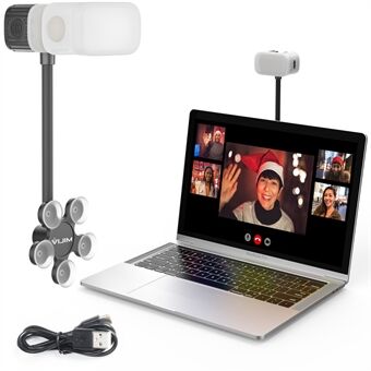 VIJIM CL12 videokonferencelys med sugekop Justerbar LED-videolampe Webkameralys til livestream Youtube