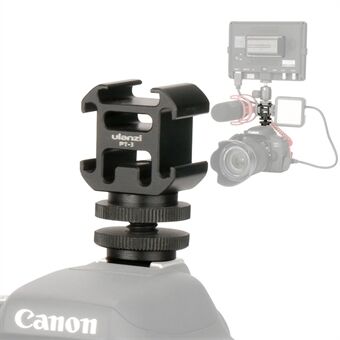 UURIG 3- Head kold sko-basestik On-Camera Mount Mikrofon Fyld Light Expansion Metal Adapter