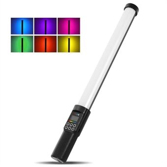 YB130 Håndholdt RGB LED-videolys Bærbart Fyld-lys Wand Stick Support 3000-6500K Justerbar til videofotograferingsoptagelse (standardversion)