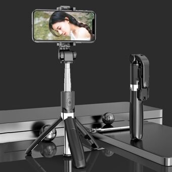 SELFIESHOW L01s Selfie Stick Stativ Udtrækkelig Bluetooth Monopod med 360 graders roterende telefonklip og fjernbetjening