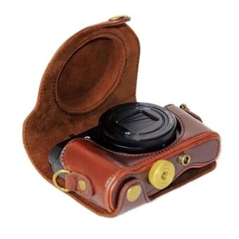 PU-læder aftagelig kamerataske Beskyttende etui cover med skulderrem til Sony HX90/WX500