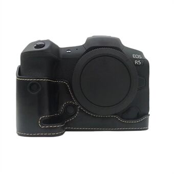 Til Canon EOS R5 / R6 PU Læderkamera Bundkasse Batteriåbningsdesign Beskyttende halvkrop