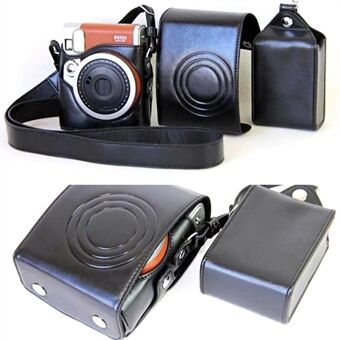 Til Fujifilm Instax Mini 90 Syntetisk læder kamerataske Beskyttelsesetui med filmetui og nakkestrop