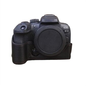Ægte læder kamera bundtaske til Canon EOS R10, anti-støv kamera halvkrop cover