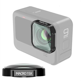 GP9 1953-22 15X Macro Camera Lens Action Camera Optisk Glas Lens Shooting Ekstra objektivtilbehør til GoPro Hero 9