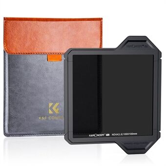 K&F CONCEPT SKU.1873 Vandtæt ægte farve ND64 firkantet linsefilter 100x100x2mm Multi-Layer Coating HD Clear 6-Stop blænde kameralinse ND filter