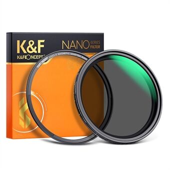 K&F CONCEPT KF01.1854 Nano-X 82mm ND2-ND32 Filter 1-5 Stop Magnetisk Variabel 28 Multi-Layer Coatings Vandtæt Neutral Density Kamera Linse Filter