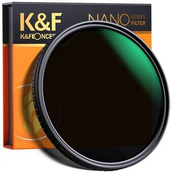 K&F CONCEPT KF01.1475 ND32-512 Ultratyndt variabelt ND-filter 82mm No X Spot Fade Neutral Densityr-filter til objektiv