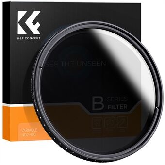 K&F CONCEPT KF01.1114 ND-filter 82 mm variabel ND2-ND400 Ultra-slank neutral tæthed optisk glas HD kameralinsefilter med renseklud